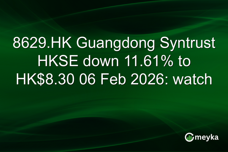 8629.HK Guangdong Syntrust HKSE down 11.61% to HK$8.30 06 Feb 2026: watch