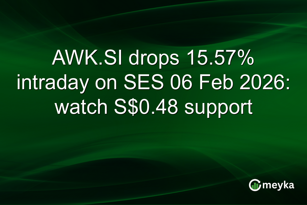 AWK.SI drops 15.57% intraday on SES 06 Feb 2026: watch S$0.48 support