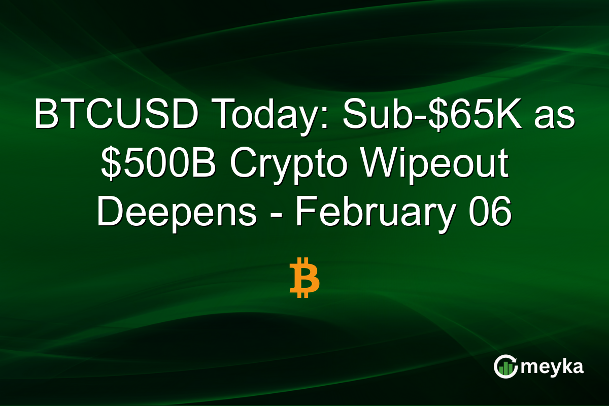 BTCUSD Today: Sub-$65K as $500B Crypto Wipeout Deepens - February 06