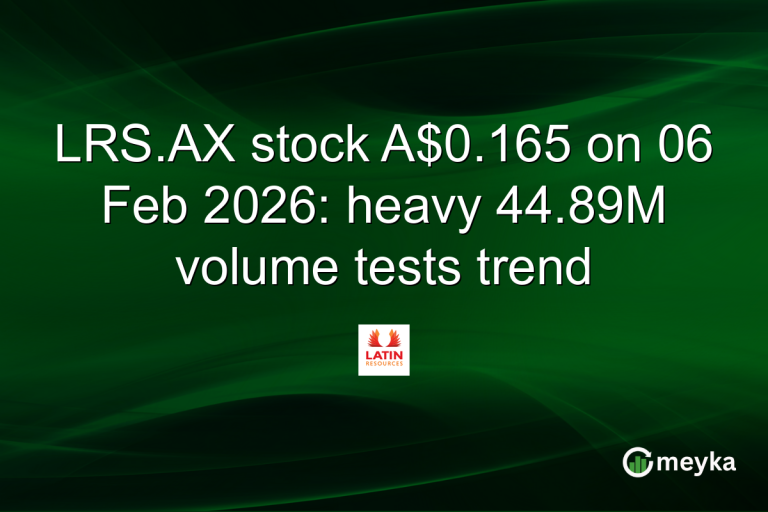 LRS.AX stock A$0.165 on 06 Feb 2026: heavy 44.89M volume tests trend