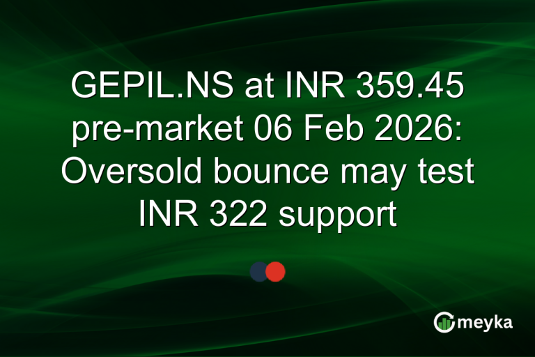 GEPIL.NS at INR 359.45 pre-market 06 Feb 2026: Oversold bounce may test INR 322 support