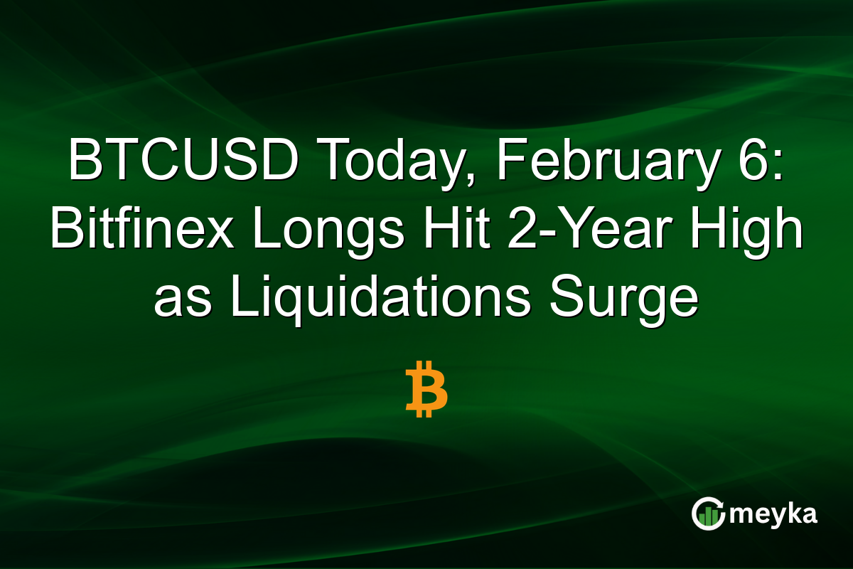 BTCUSD Today, February 6: Bitfinex Longs Hit 2-Year High as Liquidations Surge