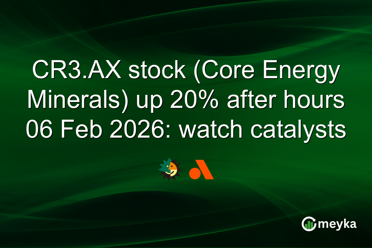 CR3.AX stock (Core Energy Minerals) up 20% after hours 06 Feb 2026: watch catalysts