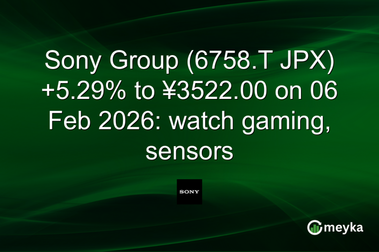 Sony Group (6758.T JPX) +5.29% to ¥3522.00 on 06 Feb 2026: watch gaming, sensors