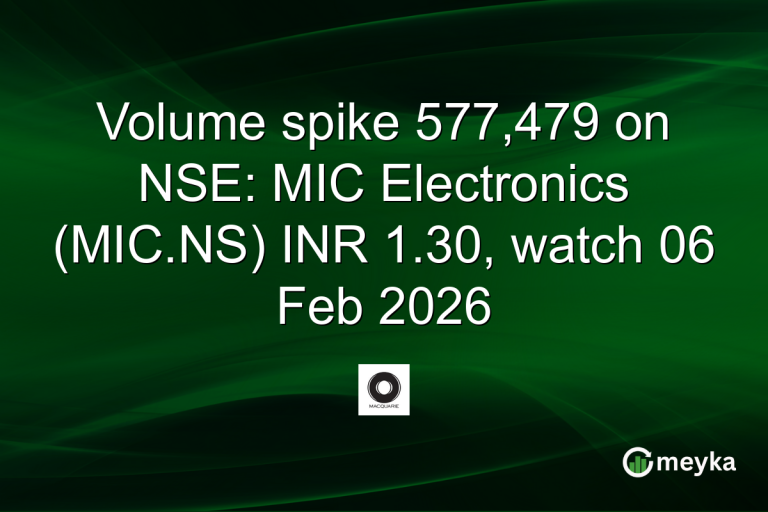 Volume spike 577,479 on NSE: MIC Electronics (MIC.NS) INR 1.30, watch 06 Feb 2026