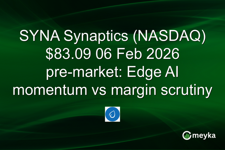 SYNA Synaptics (NASDAQ) $83.09 06 Feb 2026 pre-market: Edge AI momentum vs margin scrutiny