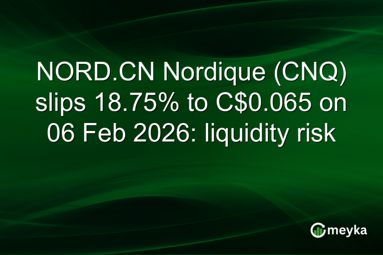 NORD.CN Nordique (CNQ) slips 18.75% to C$0.065 on 06 Feb 2026: liquidity risk