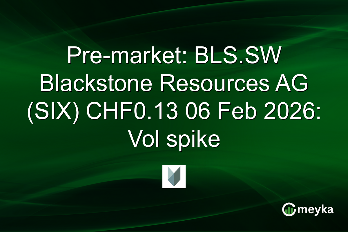 Pre-market: BLS.SW Blackstone Resources AG (SIX) CHF0.13 06 Feb 2026: Vol spike