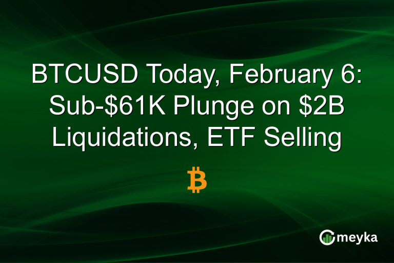 BTCUSD Today, February 6: Sub-$61K Plunge on $2B Liquidations, ETF Selling
