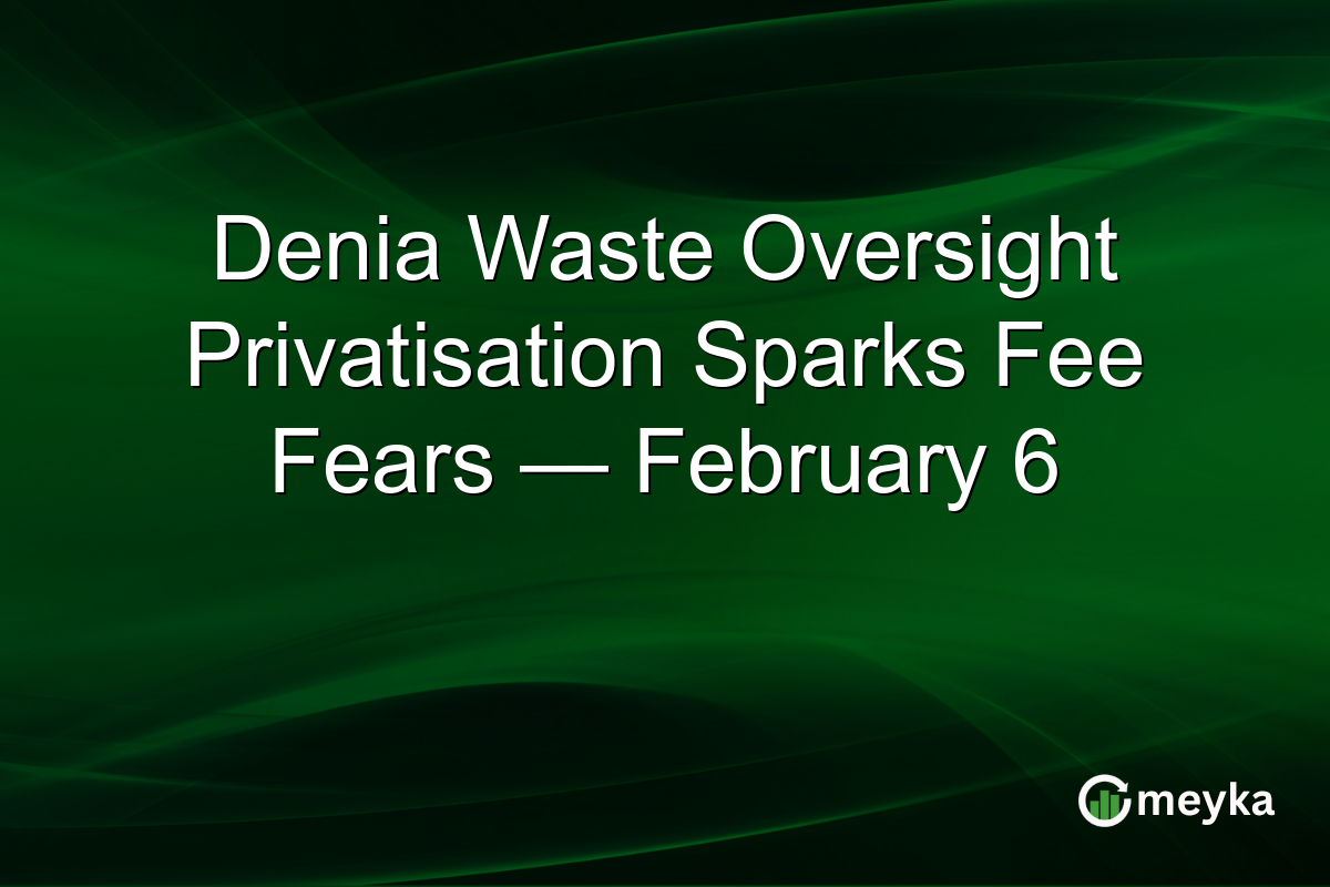 Denia Waste Oversight Privatisation Sparks Fee Fears — February 6