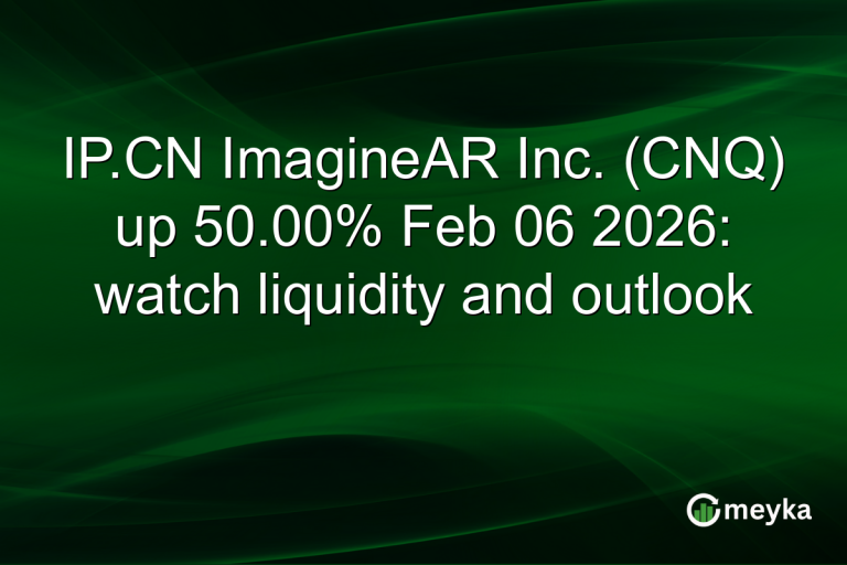 IP.CN ImagineAR Inc. (CNQ) up 50.00% Feb 06 2026: watch liquidity and outlook