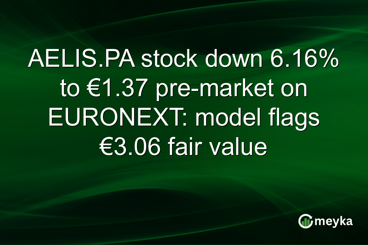 AELIS.PA stock down 6.16% to €1.37 pre-market on EURONEXT: model flags €3.06 fair value