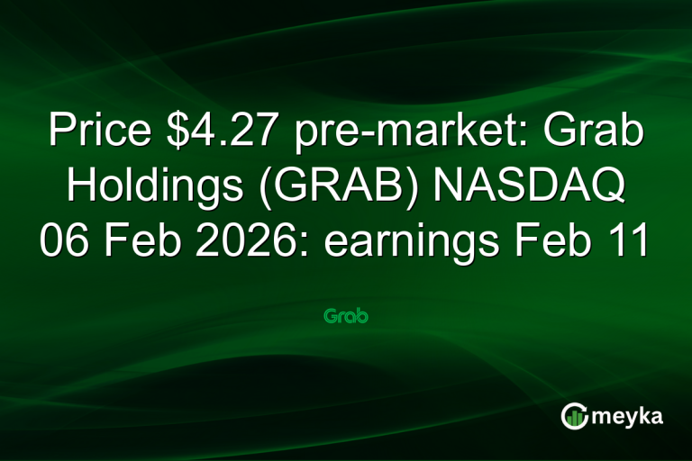 Price $4.27 pre-market: Grab Holdings (GRAB) NASDAQ 06 Feb 2026: earnings Feb 11