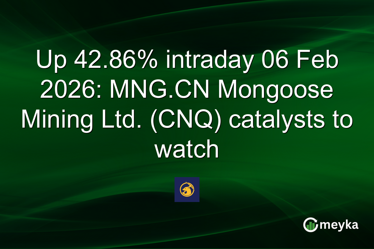 Up 42.86% intraday 06 Feb 2026: MNG.CN Mongoose Mining Ltd. (CNQ) catalysts to watch