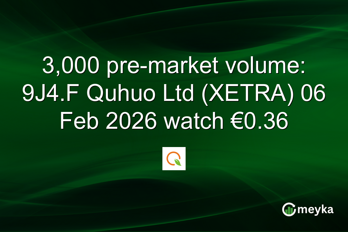 3,000 pre-market volume: 9J4.F Quhuo Ltd (XETRA) 06 Feb 2026 watch €0.36
