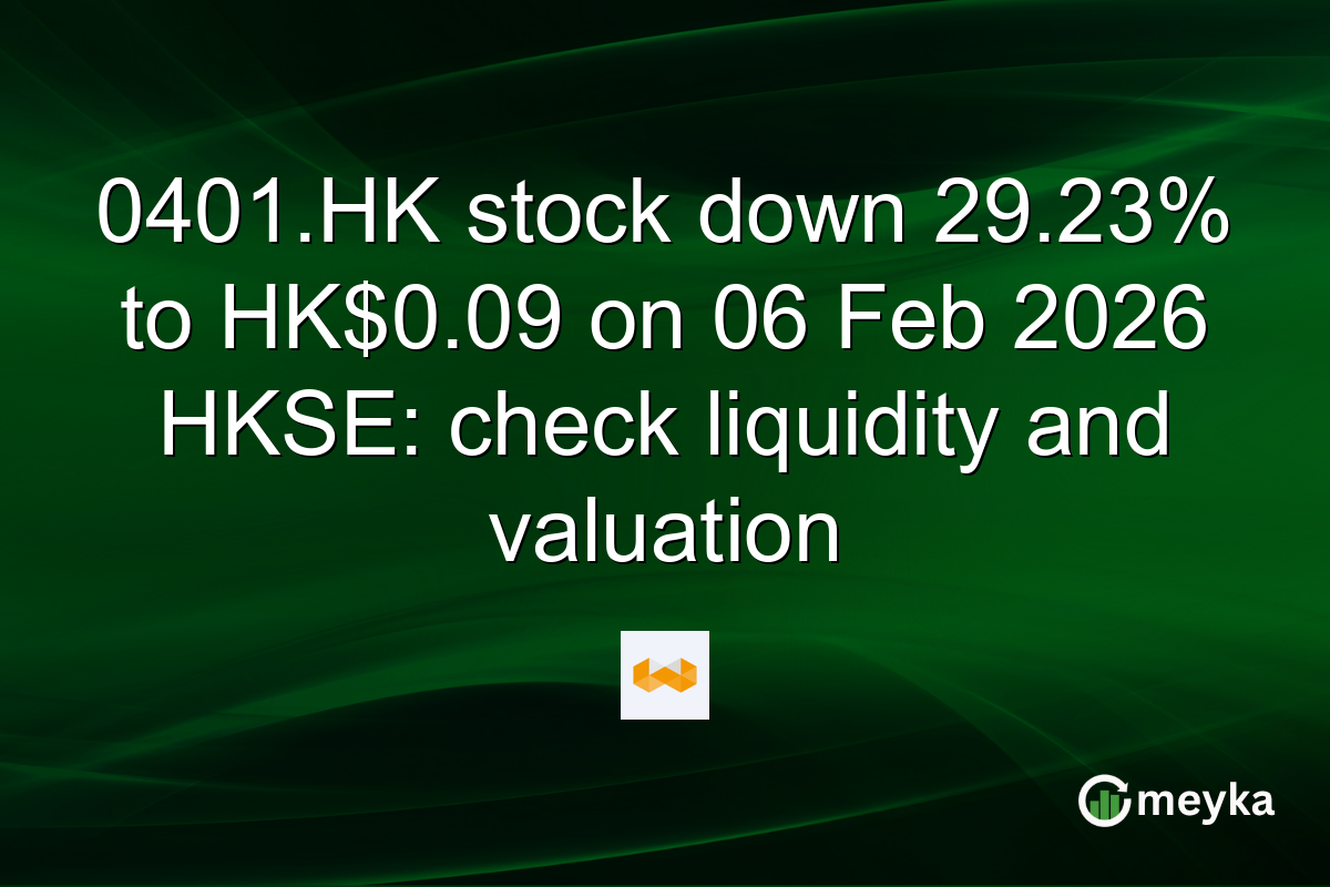 0401.HK stock down 29.23% to HK$0.09 on 06 Feb 2026 HKSE: check liquidity and valuation