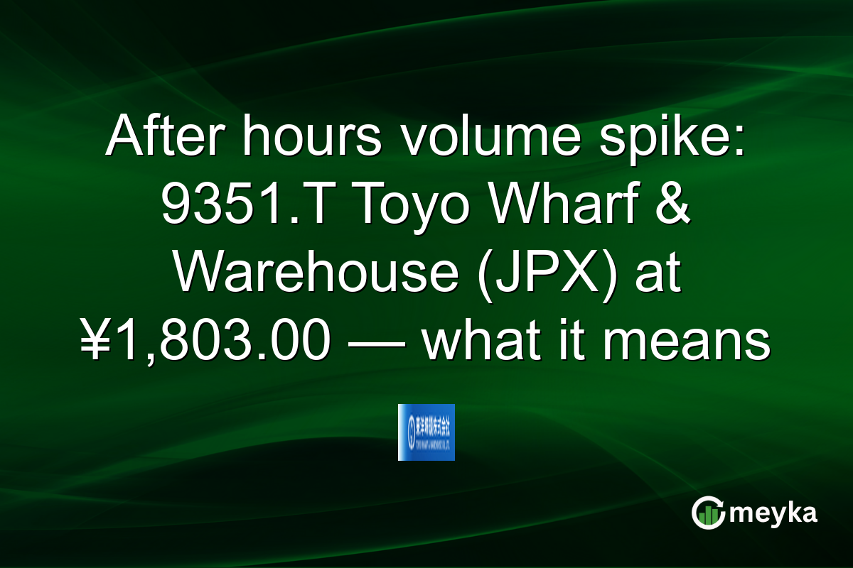 After hours volume spike: 9351.T Toyo Wharf & Warehouse (JPX) at ¥1,803.00 — what it means