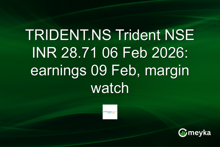 TRIDENT.NS Trident NSE INR 28.71 06 Feb 2026: earnings 09 Feb, margin watch