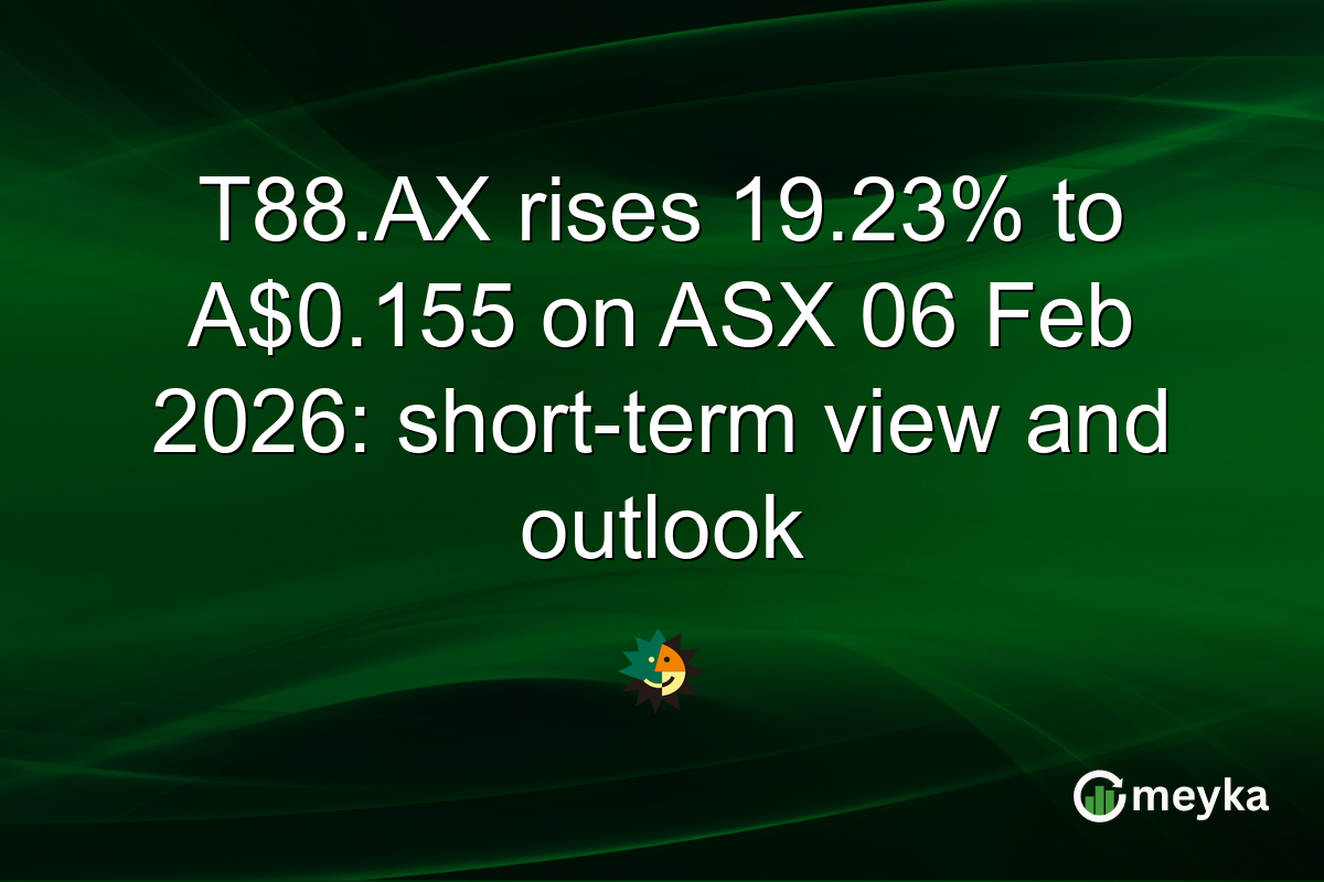 T88.AX rises 19.23% to A$0.155 on ASX 06 Feb 2026: short-term view and outlook