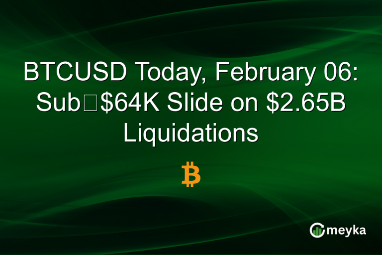 BTCUSD Today, February 06: Sub‑$64K Slide on $2.65B Liquidations
