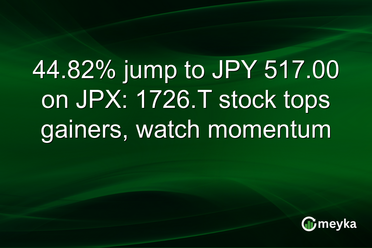 44.82% jump to JPY 517.00 on JPX: 1726.T stock tops gainers, watch momentum