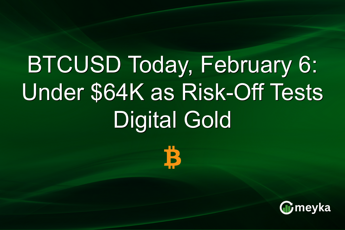 BTCUSD Today, February 6: Under $64K as Risk-Off Tests Digital Gold