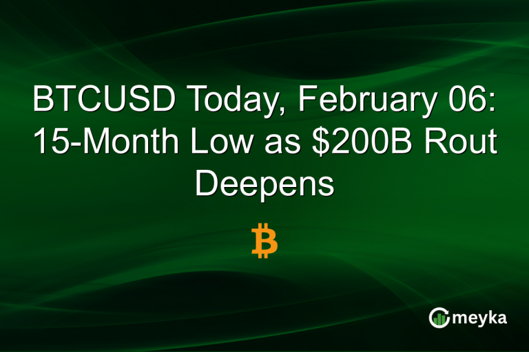BTCUSD Today, February 06: 15-Month Low as $200B Rout Deepens