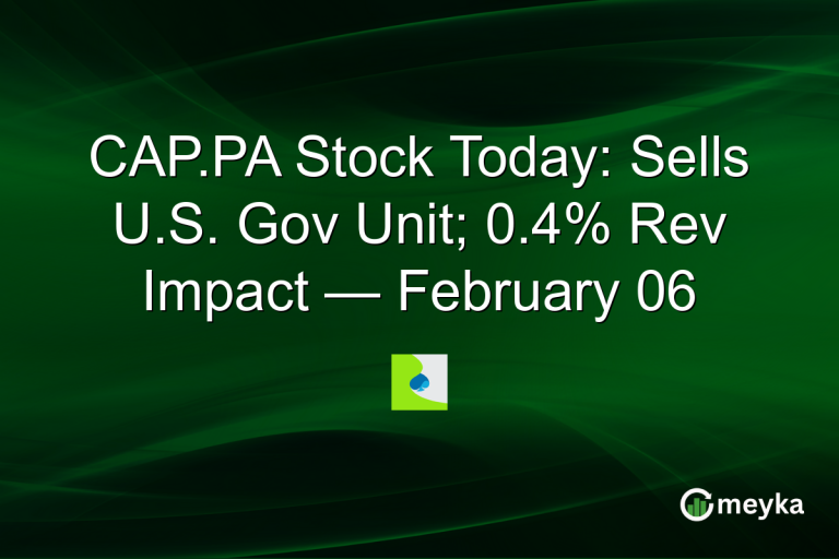 CAP.PA Stock Today: Sells U.S. Gov Unit; 0.4% Rev Impact — February 06