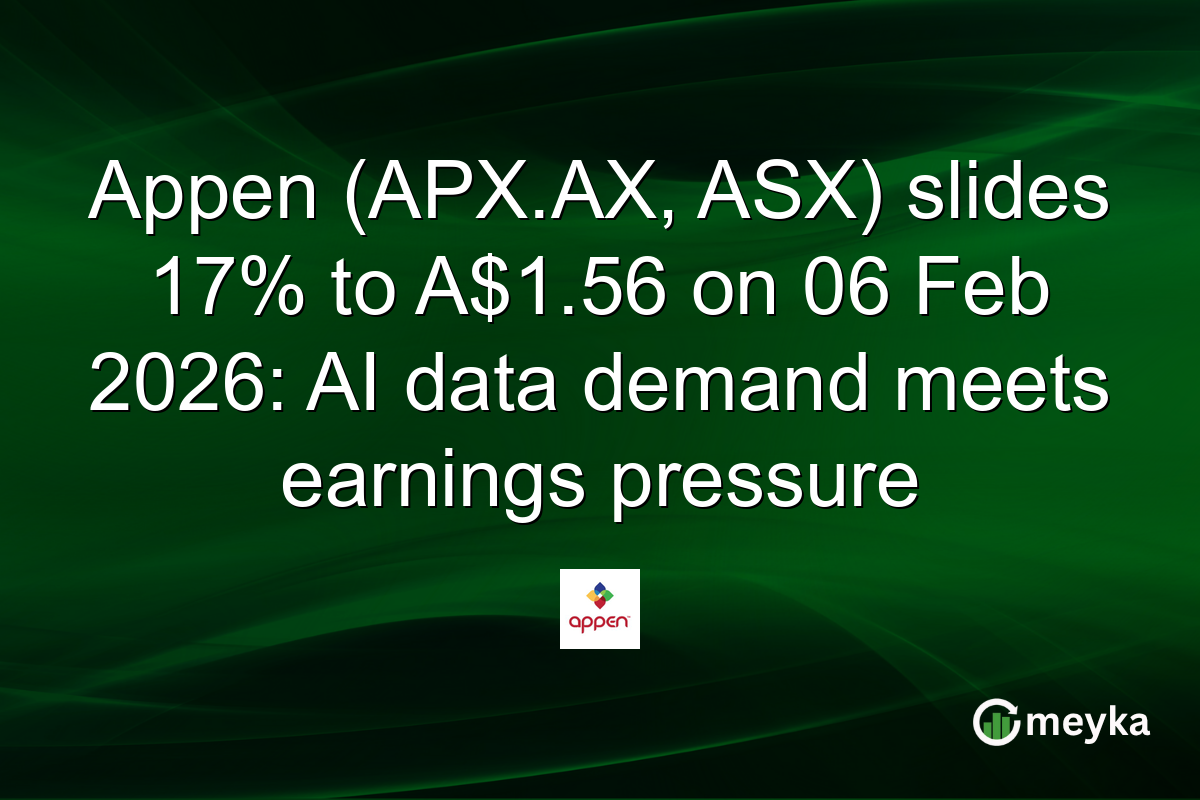 Appen (APX.AX, ASX) slides 17% to A$1.56 on 06 Feb 2026: AI data demand meets earnings pressure