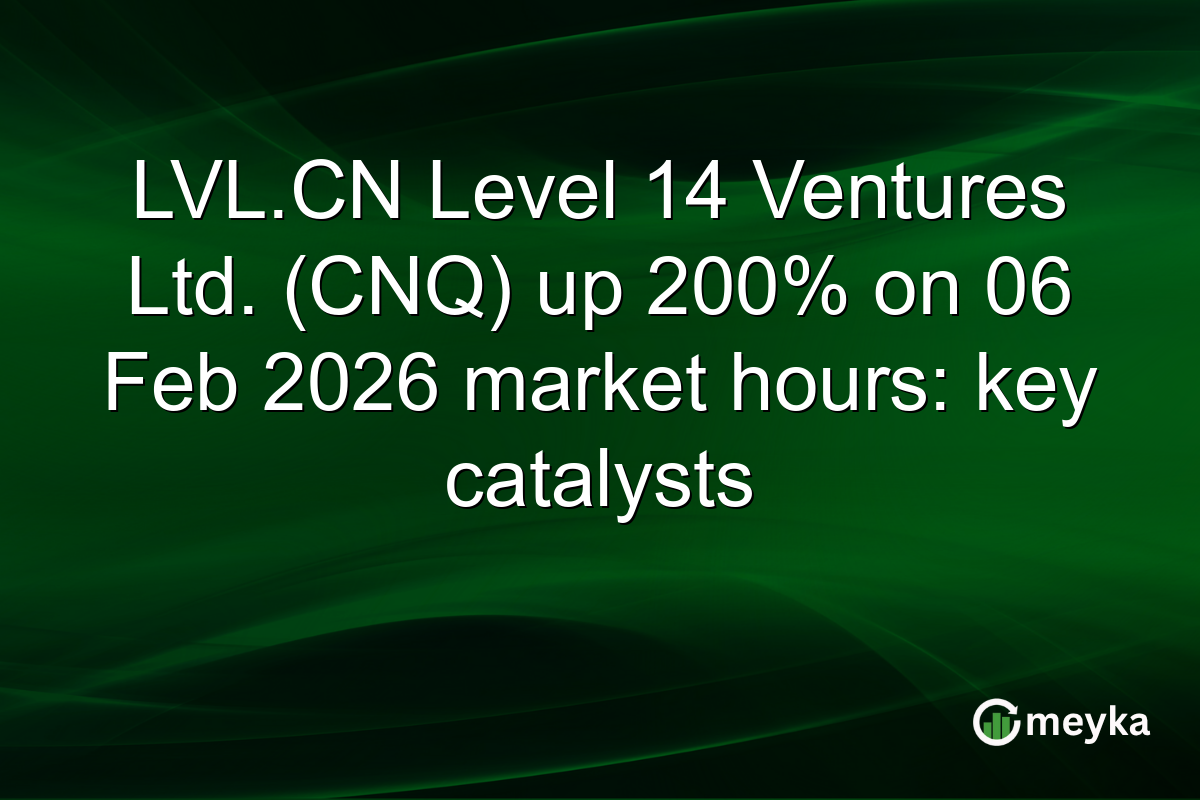 LVL.CN Level 14 Ventures Ltd. (CNQ) up 200% on 06 Feb 2026 market hours: key catalysts