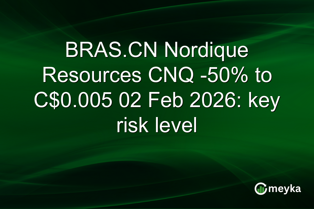 BRAS.CN Nordique Resources CNQ -50% to C$0.005 02 Feb 2026: key risk level
