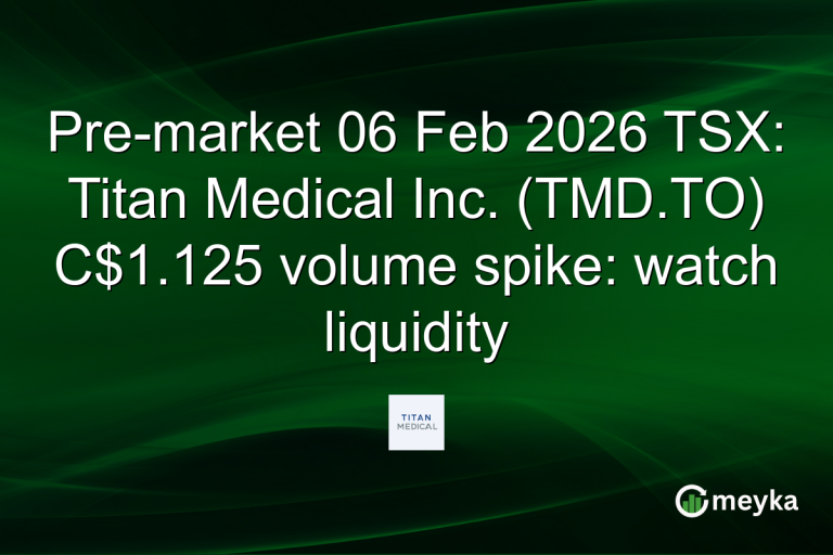 Pre-market 06 Feb 2026 TSX: Titan Medical Inc. (TMD.TO) C$1.125 volume spike: watch liquidity