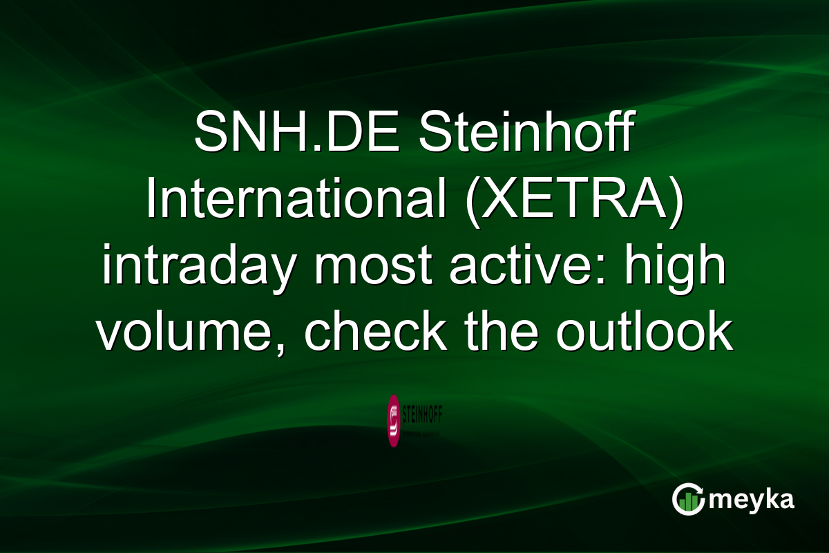 SNH.DE Steinhoff International (XETRA) intraday most active: high volume, check the outlook