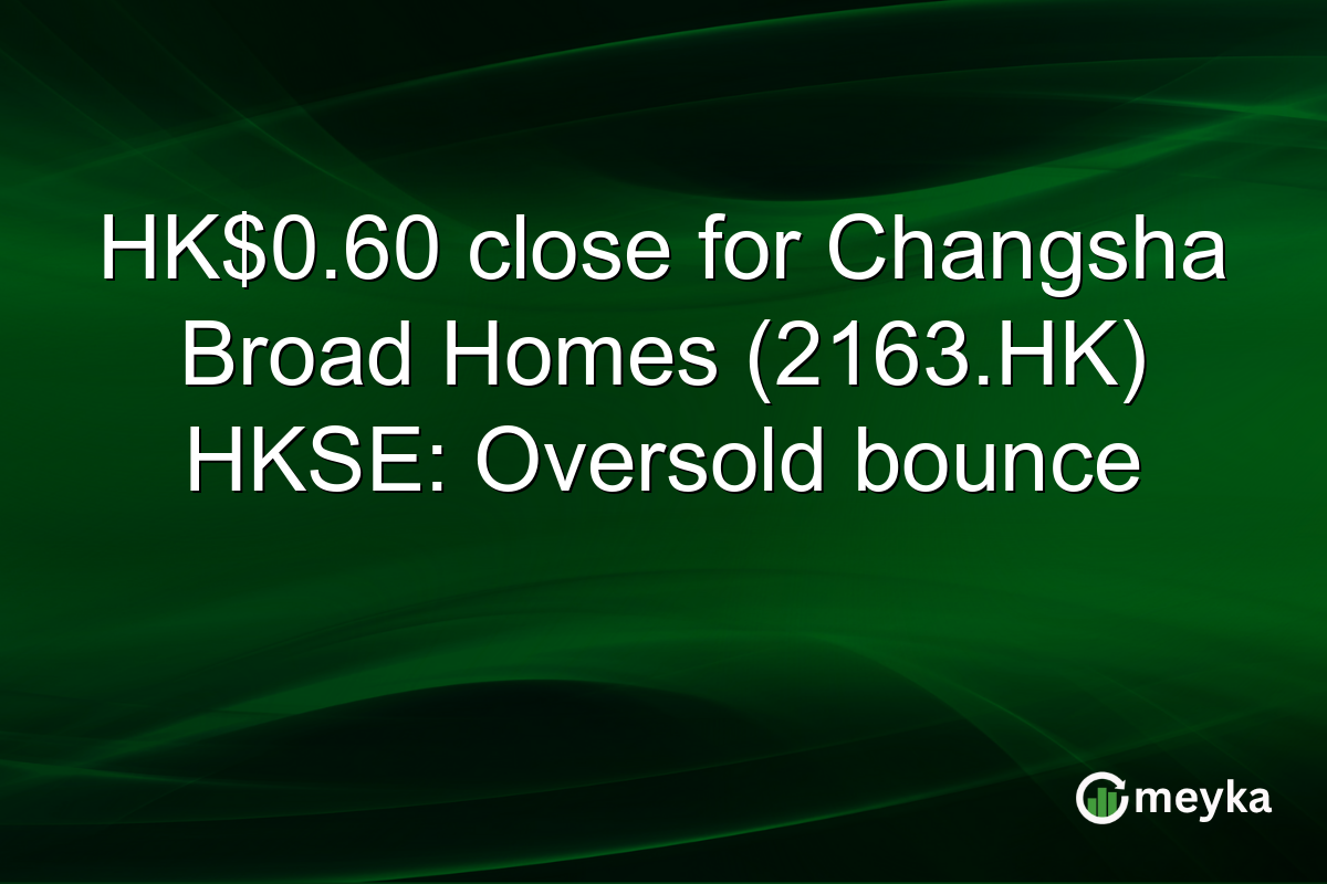 HK$0.60 close for Changsha Broad Homes (2163.HK) HKSE: Oversold bounce