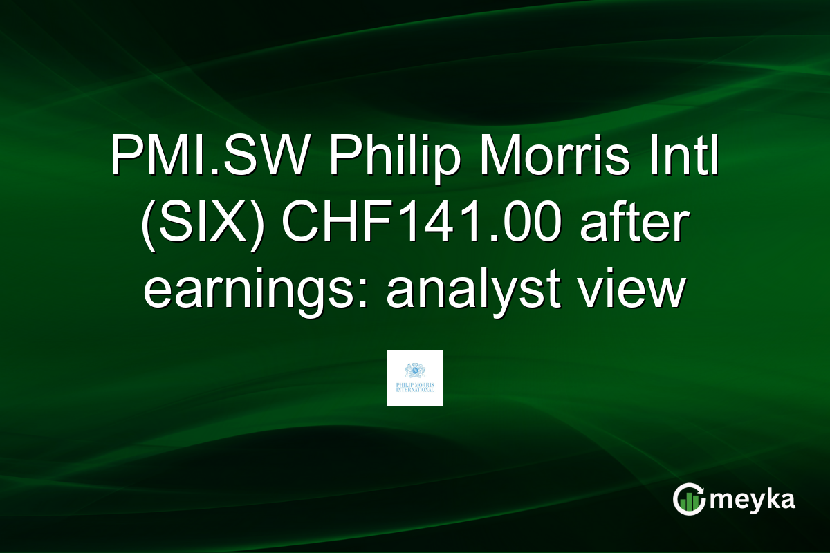 PMI.SW Philip Morris Intl (SIX) CHF141.00 after earnings: analyst view