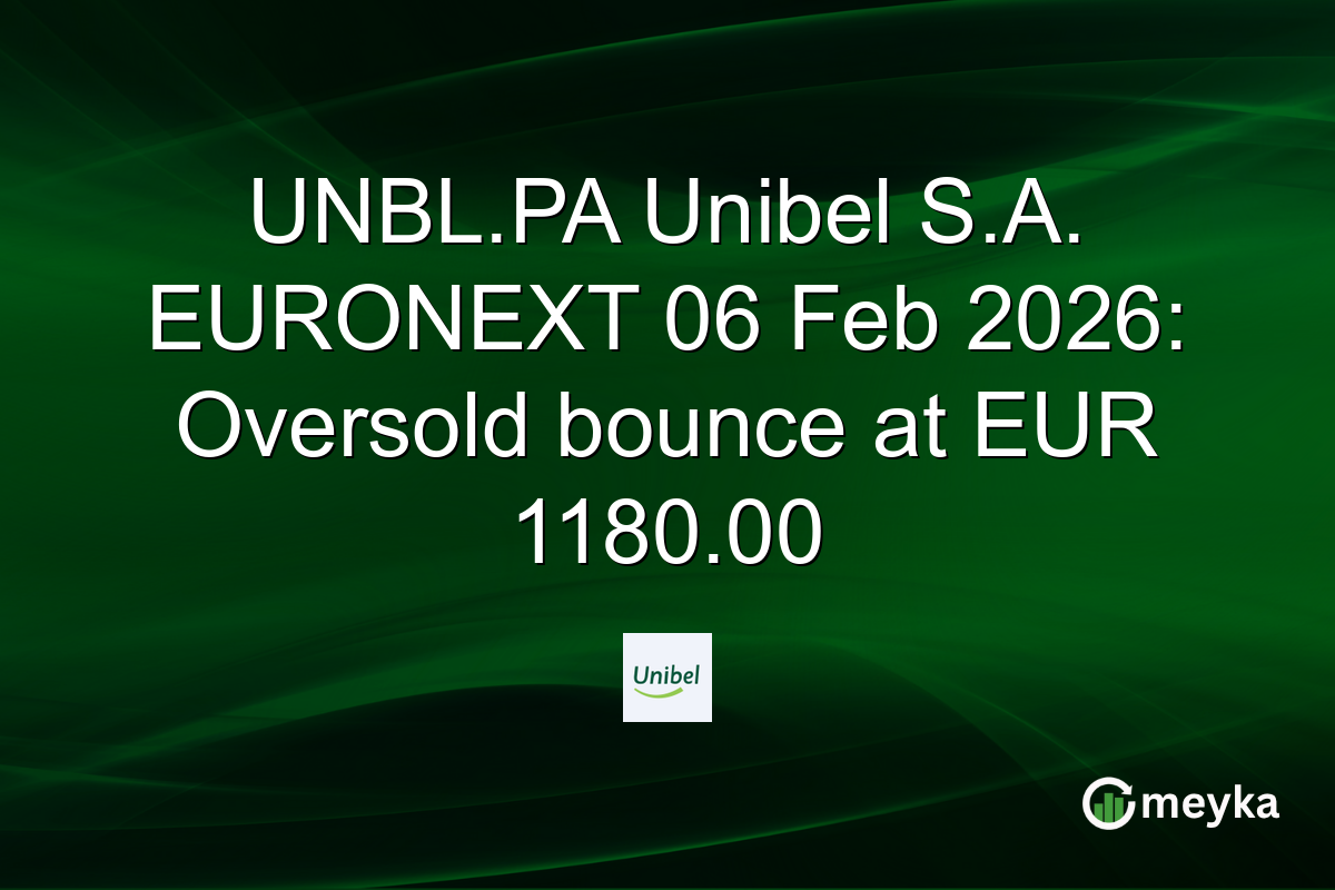 UNBL.PA Unibel S.A. EURONEXT 06 Feb 2026: Oversold bounce at EUR 1180.00