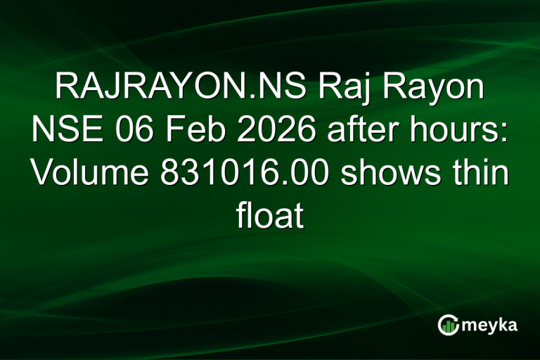 RAJRAYON.NS Raj Rayon NSE 06 Feb 2026 after hours: Volume 831016.00 shows thin float