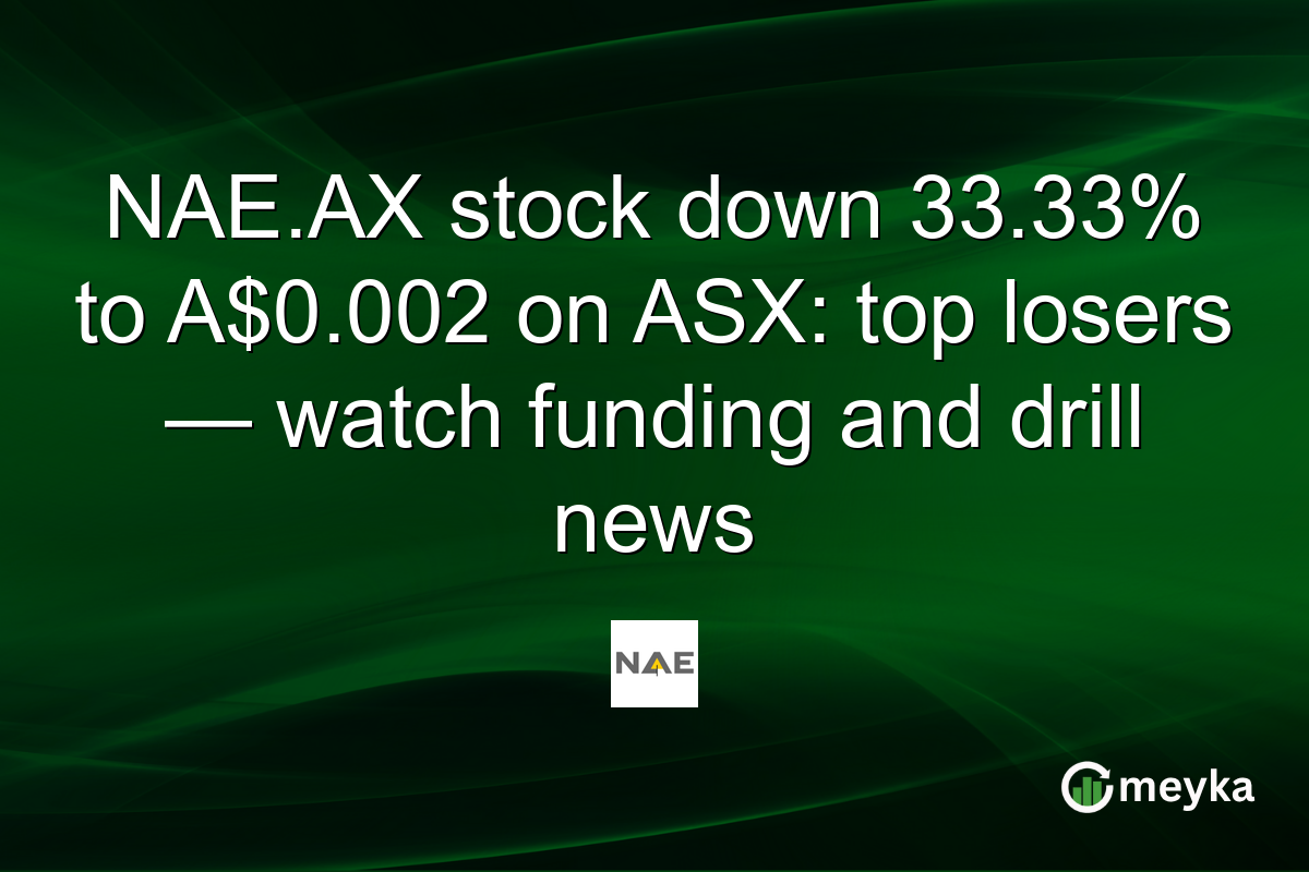NAE.AX stock down 33.33% to A$0.002 on ASX: top losers — watch funding and drill news