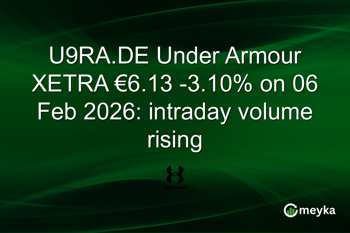 U9RA.DE Under Armour XETRA €6.13 -3.10% on 06 Feb 2026: intraday volume rising