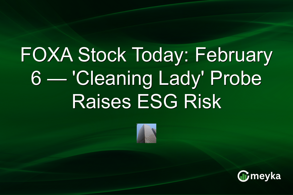 FOXA Stock Today: February 6 — 'Cleaning Lady' Probe Raises ESG Risk