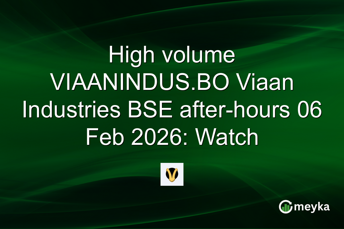High volume VIAANINDUS.BO Viaan Industries BSE after-hours 06 Feb 2026: Watch