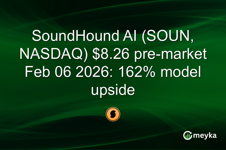 SoundHound AI (SOUN, NASDAQ) $8.26 pre-market Feb 06 2026: 162% model upside
