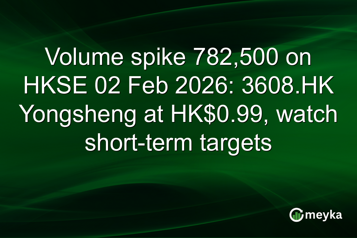 Volume spike 782,500 on HKSE 02 Feb 2026: 3608.HK Yongsheng at HK$0.99, watch short-term targets