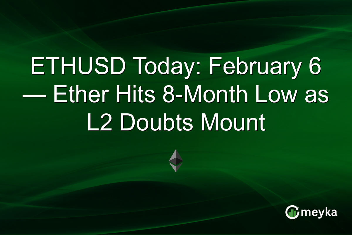 ETHUSD Today: February 6 — Ether Hits 8-Month Low as L2 Doubts Mount