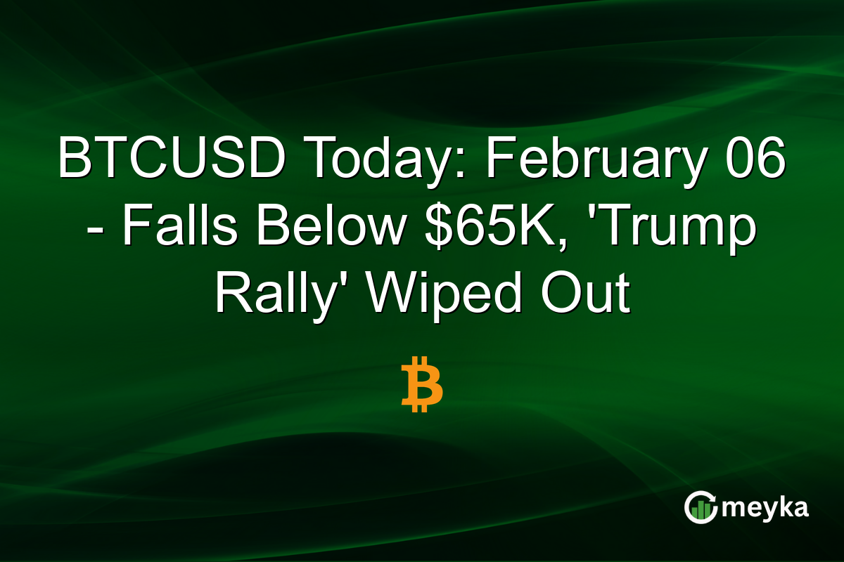 BTCUSD Today: February 06 - Falls Below $65K, 'Trump Rally' Wiped Out