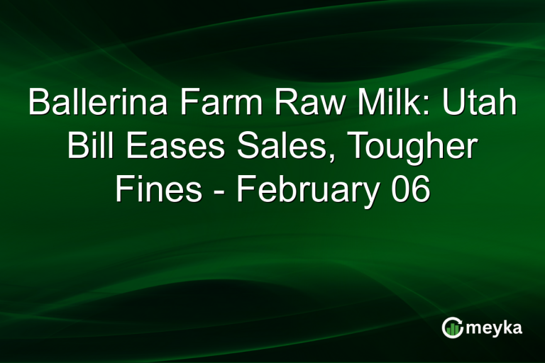 Ballerina Farm Raw Milk: Utah Bill Eases Sales, Tougher Fines - February 06