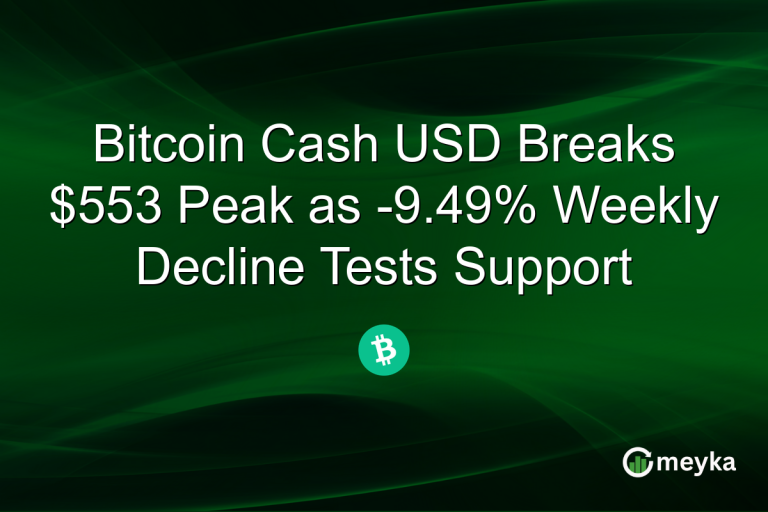 Bitcoin Cash USD Breaks $553 Peak as -9.49% Weekly Decline Tests Support