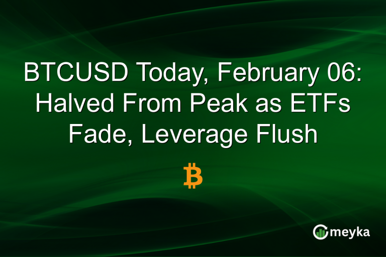BTCUSD Today, February 06: Halved From Peak as ETFs Fade, Leverage Flush