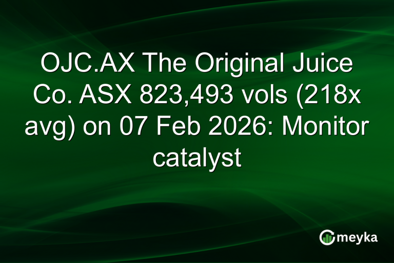 OJC.AX The Original Juice Co. ASX 823,493 vols (218x avg) on 07 Feb 2026: Monitor catalyst