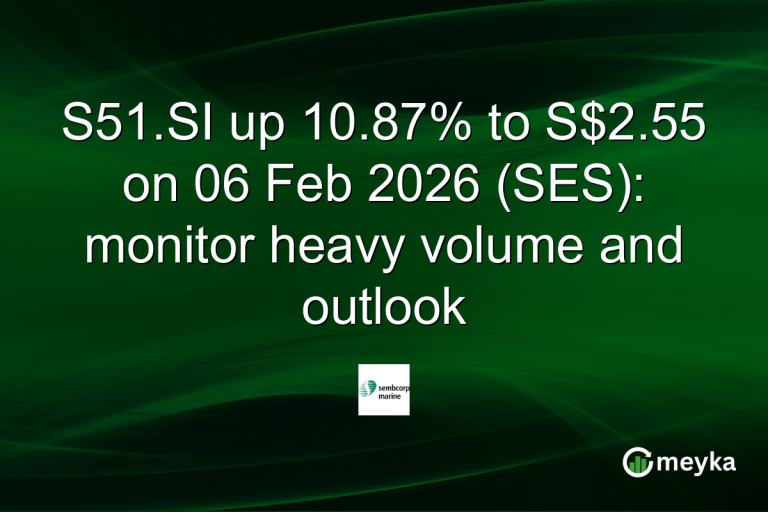 S51.SI up 10.87% to S$2.55 on 06 Feb 2026 (SES): monitor heavy volume and outlook